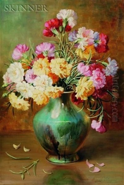 Bouquet Of Carnations Oil Painting by Emily Selinger