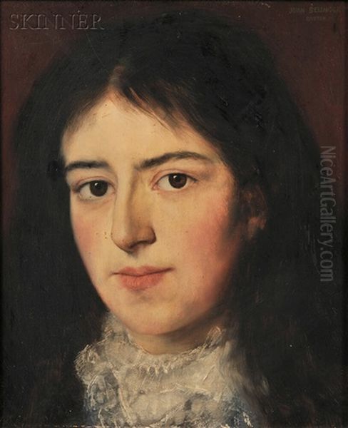 Portrait Head Of A Woman Oil Painting by Jean Paul Selinger