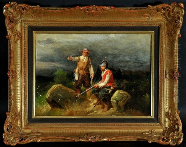 Soldat Und Jager Im Feld Bei Nacht Oil Painting by Christian Sell the Elder