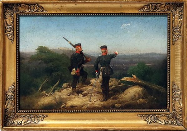 Soldaten Bei Der Auskundschaftung Des Gelandes Oil Painting by Christian Sell