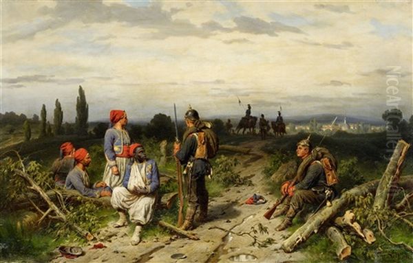 Captured Zouaves Oil Painting by Christian Sell