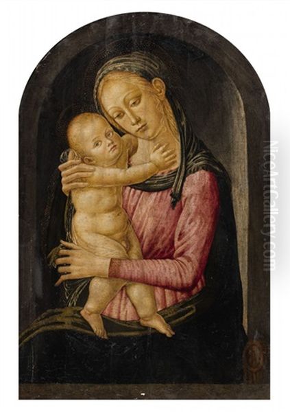 Madonna With Child Oil Painting by Jacopo Del Sellaio