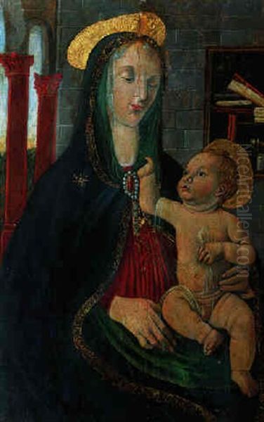 Madonna Mit Kind Oil Painting by Jacopo Del Sellaio