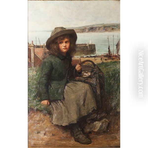 The Young Fishergirl Oil Painting by Charles A. Sellar