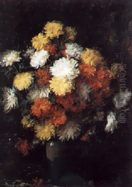 Still Life Of Flowers Oil Painting by Charles A. Sellar