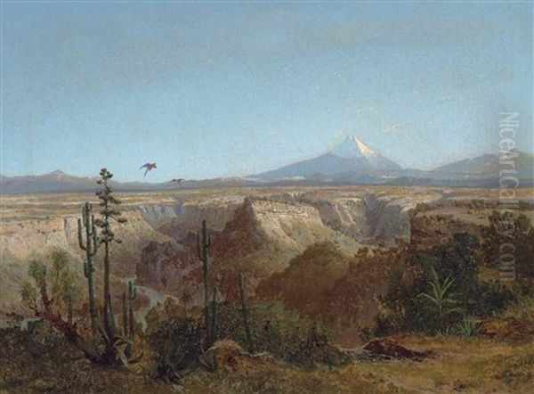 The Atacama Desert, Chile, With The Licancabur Volcano Beyond Oil Painting by Josef Selleny