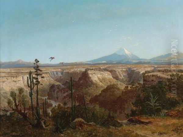 View Of The Atacama Desert In Chile With The Licancabur Volcano In The Background Oil Painting by Josef Selleny