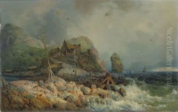 Die Insel St. Paul Im Indischen Ozean Oil Painting by Josef Selleny