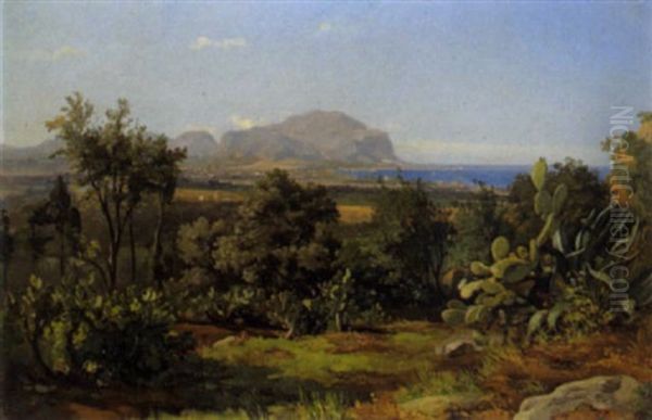 Blick Auf Palermo Und Den Monte Pellegrino Oil Painting by Josef Selleny