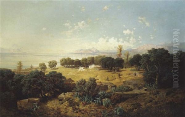 Blick Auf Den Monte Pellegrino Bei Palermo, Mit Dem Strand Von Mondella Im Vordergrund by Josef Selleny