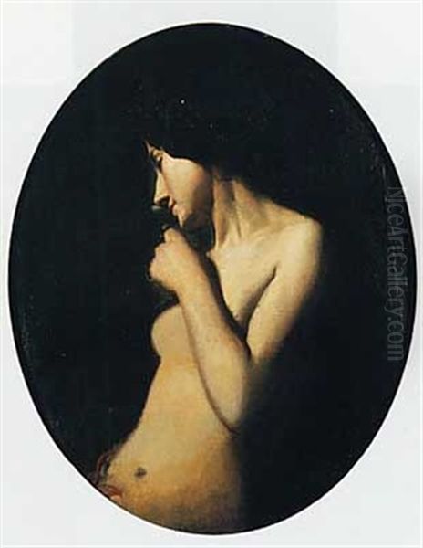 Femme Dans Un Clair Obscur Oil Painting by Charles Auguste Sellier