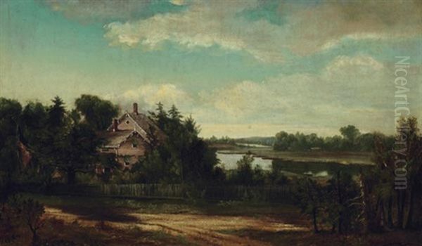 Bowman's Homestead On The Cayuga River by Lars Gustaf Sellstedt