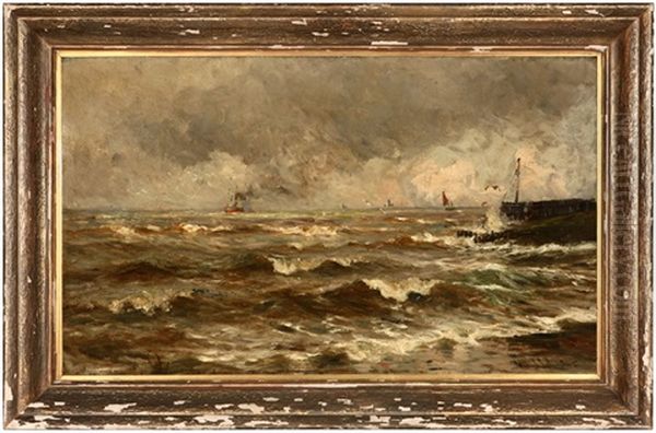 Rough Seas On The North Sea by Conrad Hans Selmyhr