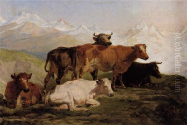 Kuhe Auf Der Alm by Henry Courtney Selous