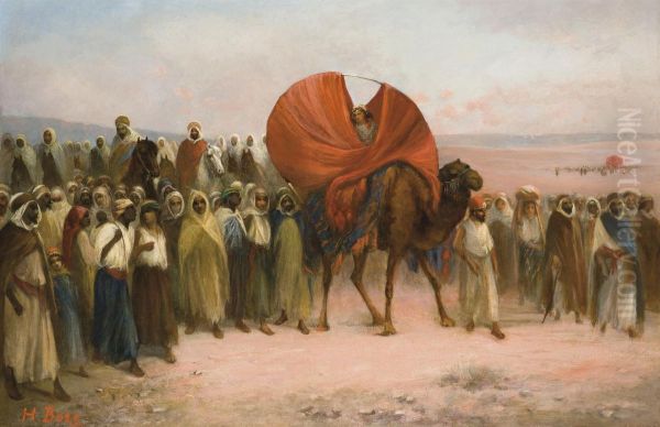 Le Palanquin De La Mariee Oil Painting by Honore Boze