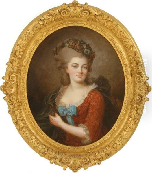 Portrait Of The Marquise De Serilly Oil Painting by Joseph Boze