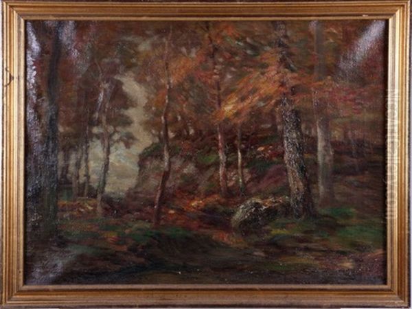 Autumn Forest Scene Oil Painting by John Semon