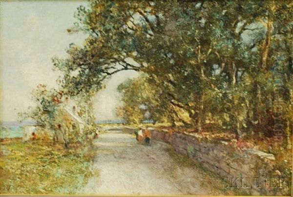 A Bermuda Road Oil Painting by Prosper Louis Senat