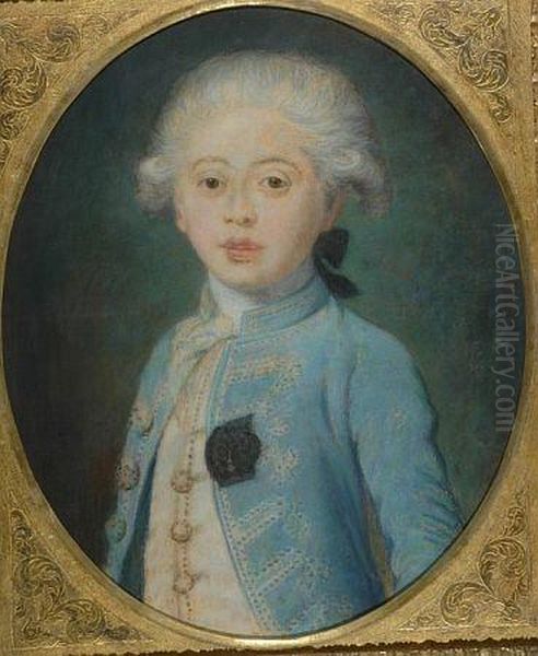 Portrait Of A Boy Said To Be Louis Xv Oil Painting by Joseph Boze