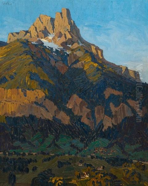 Les Aiguilles De Warens Oil Painting by Clement (Joseph Charles Louis) Seneque