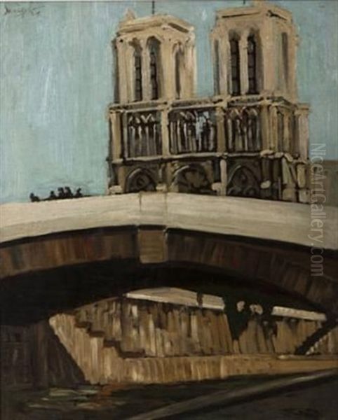 Notre-dame De Paris Oil Painting by Clement (Joseph Charles Louis) Seneque