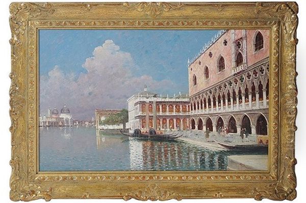 A Dowager's Palace Oil Painting by Rafael Senet y Perez