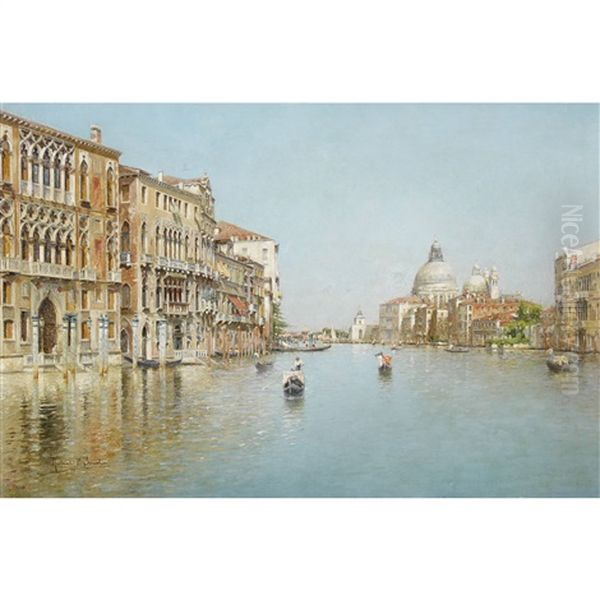 Canal Grande Mit Santa Maria Della Salute Oil Painting by Rafael Senet y Perez