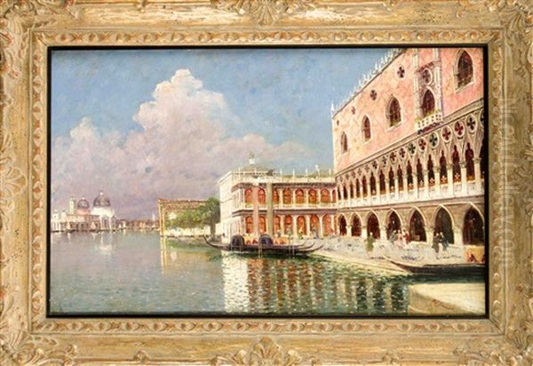 Ansicht Von Venedig, Blick Auf Die Stille Lagune Vor Der Piazzetta San Marco Oil Painting by Rafael Senet y Perez