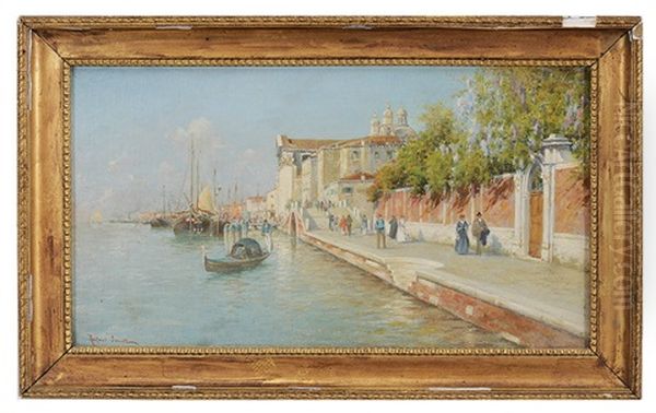 By The Grand Canal Venice Oil Painting by Rafael Senet y Perez