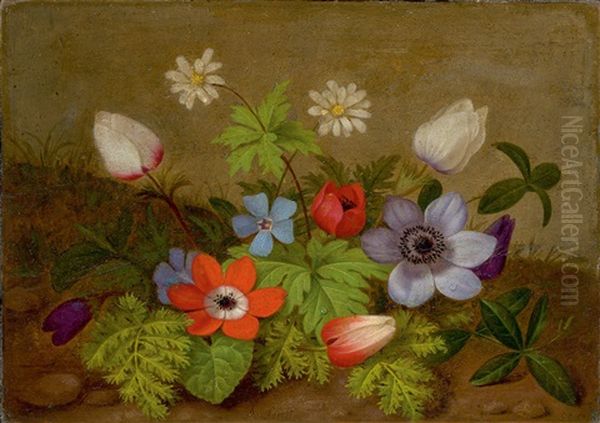 Blumenstillleben Oil Painting by Adolf (Carl) Senff