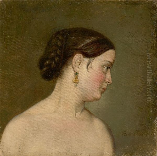 Roman Woman Oil Painting by Adolf (Carl) Senff