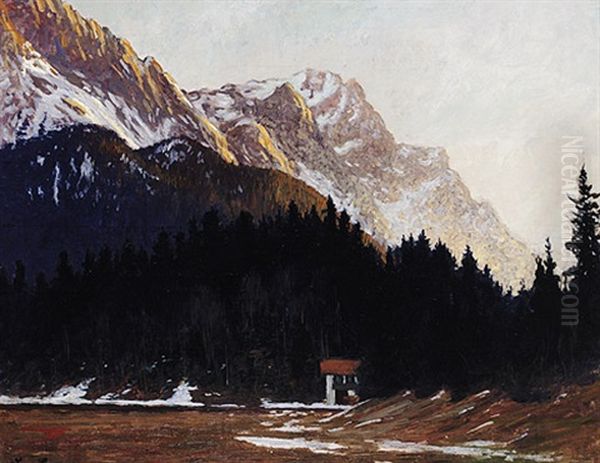 Hochgebirgslandschaft An Einem Sonnigen Morgen Oil Painting by Ludwig Von Senger