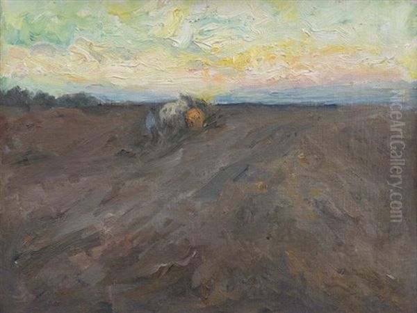 Ploughing Near Runswick Bay Oil Painting by Mark Senior