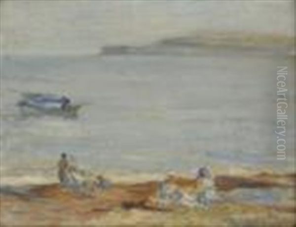 Mark_sr On The Beach Oil Painting by Mark Senior