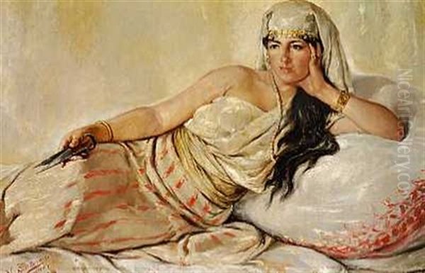 Orientalsk Skonhed Oil Painting by Narciso Sentenach y Cabanas