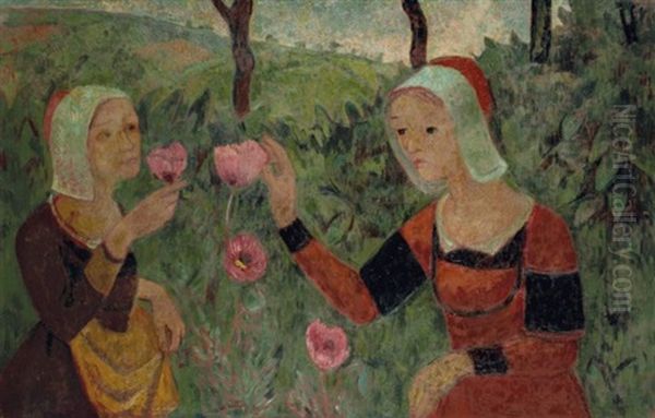 Les Pavots Oil Painting by Paul Serusier