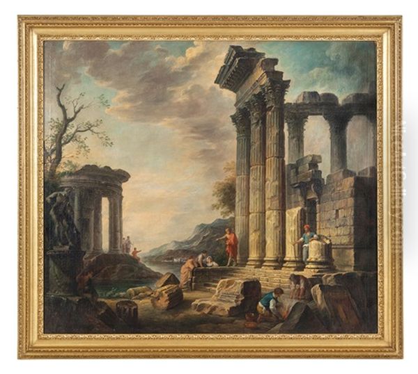 Capriccio Architettonico Con Figure Oil Painting by Jean Nicolas Servandoni