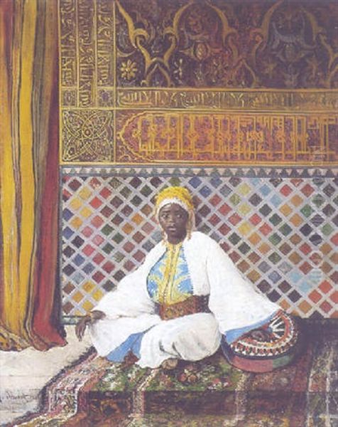 Jeune Marocaine Aux Boucles D'oreilles Oil Painting by Andre Servant