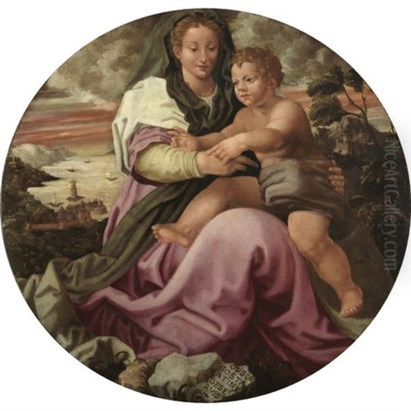 Virgin And Child Oil Painting by Costantino de Servi