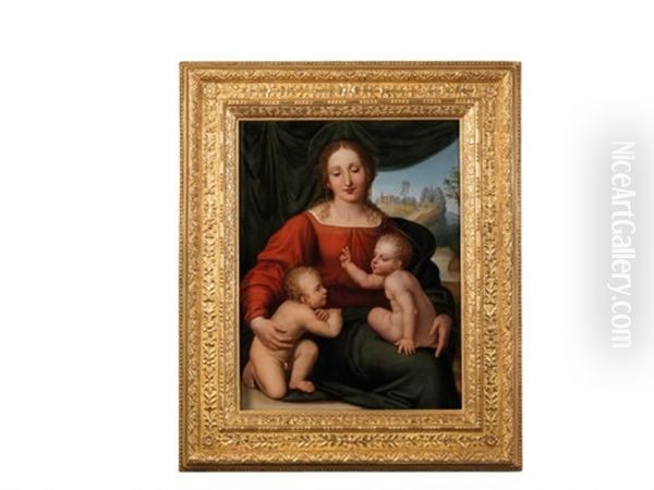 La Vierge, Jesus Et Saint Jean-baptiste Oil Painting by Cesare da Sesto