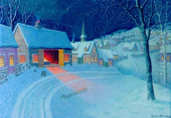 Landscape Of Snow Scene by Gulbrand Sether