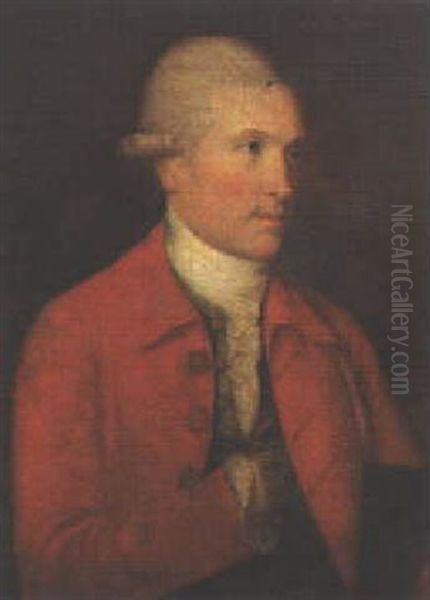 Portrait Of James Johnstone, A Red Coat And A Green Waistcoat Oil Painting by John Thomas (Seaton) Seton