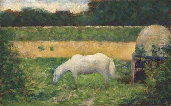 Paysage Avec Cheval Oil Painting by Georges Seurat