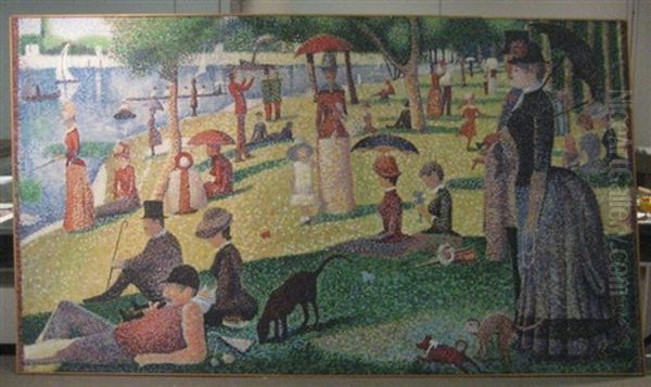 Un Dimanche Apres-midi A L'ile De La Grande Jatte Oil Painting by Georges Seurat