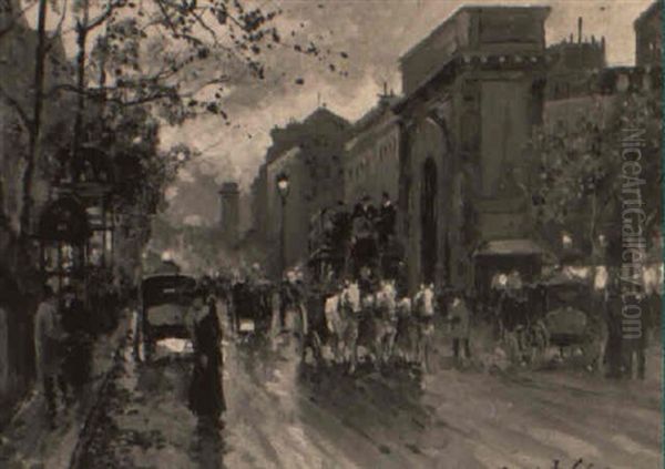 Paris Street Scene Oil Painting by Gilbert Alexandre De Severac