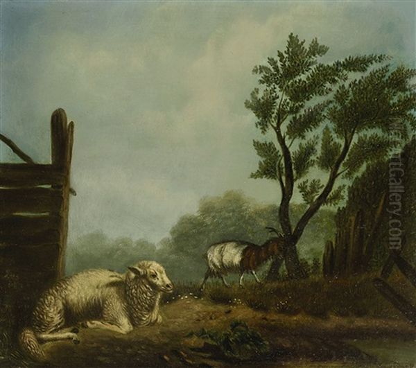 Schaf Und Ziege Oil Painting by Franz van Severdonck