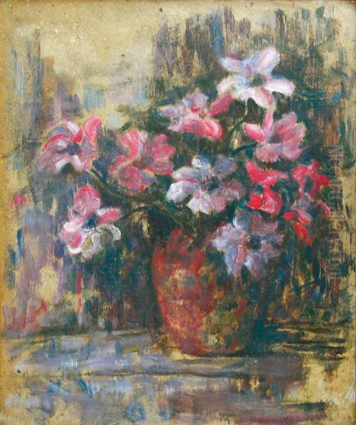 Bouquet D'anemones Oil Painting by Olga Boznanska