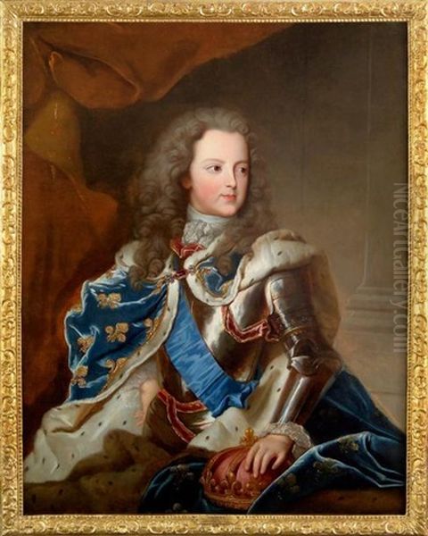 Portrait De Louis Xv En Armure Oil Painting by Charles Sevin de la Penaye