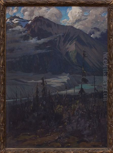 Niles Glacier From The Delta; And Ruskulana Glacier From Nuggett Creek Trail Oil Painting by Robert Van Vorst Sewell