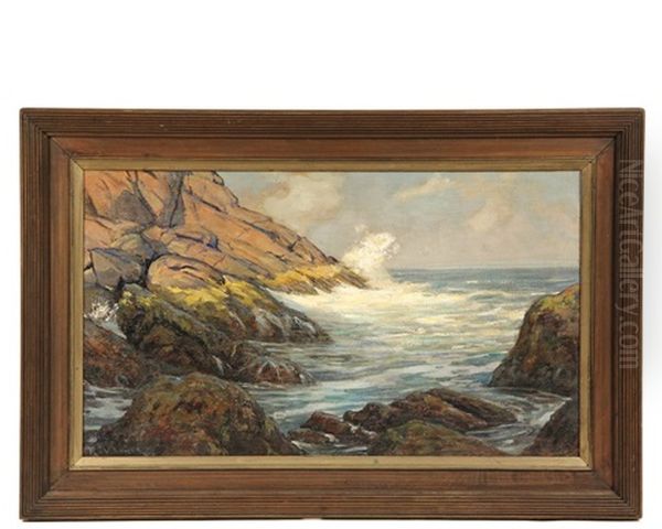 Rocky Coast, Monhegan Oil Painting by Robert Van Vorst Sewell